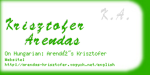 krisztofer arendas business card